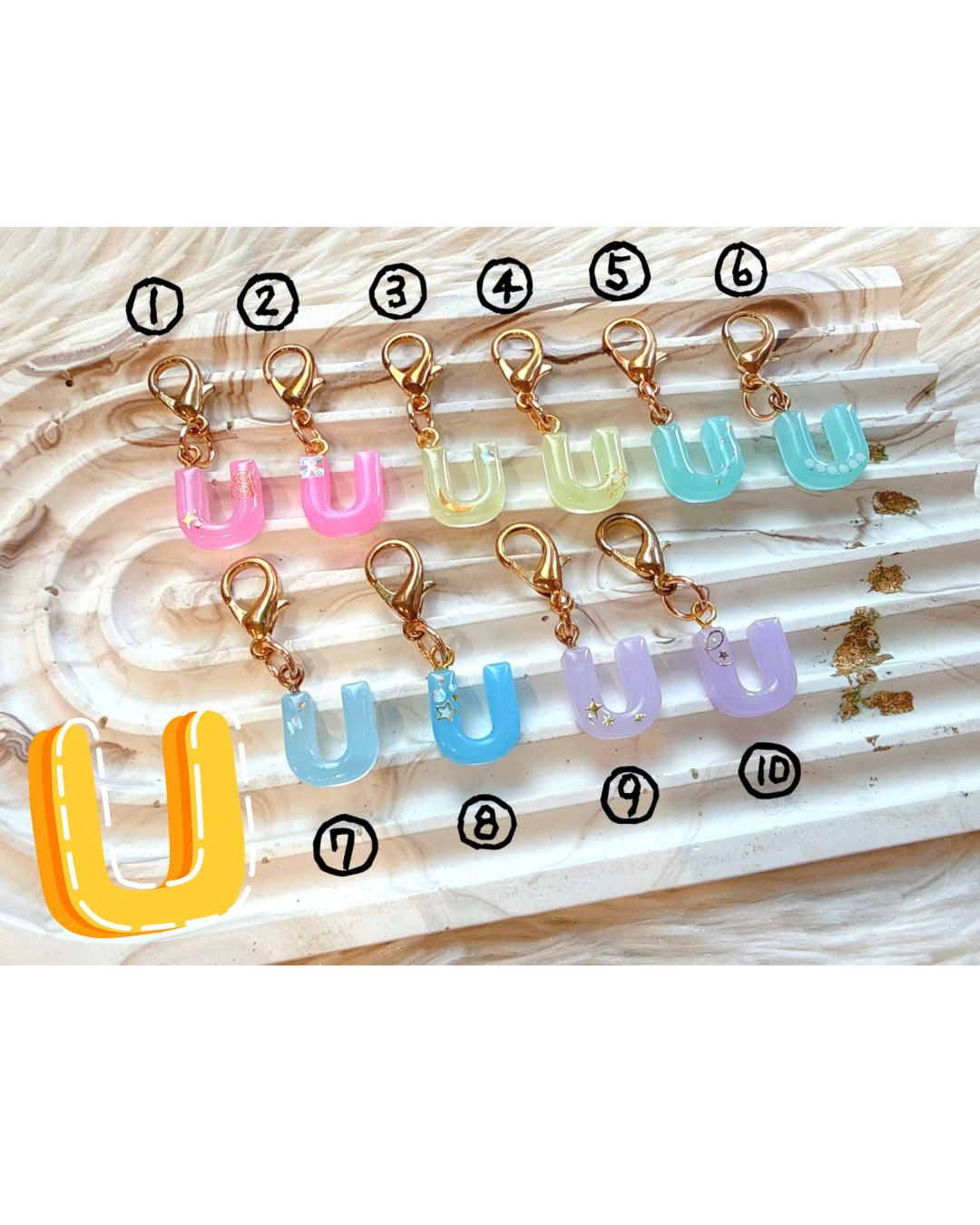 イニシャルチャーム『Ｕ』の画像
